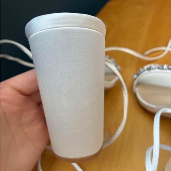 “Be Mine” (ASOS) Ivory Satin Jewelled Bridal Heels - Picture 5 of 5